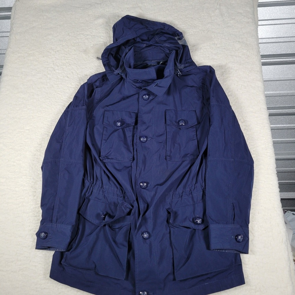 Lauren‎ Ralph Lauren Field Jacket Women Size M Navy Blue Hooded Utility Coat